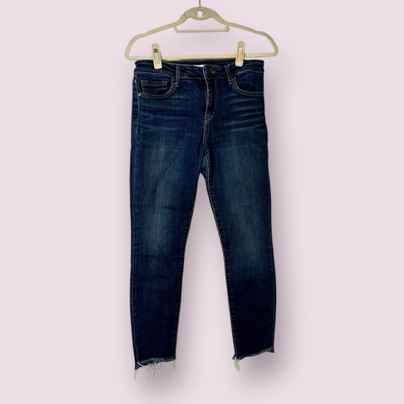 Sam Edelman The Kitten Mid Rise Skinny Crop Jeans Dark‎ Wash - Picture 1 of 9